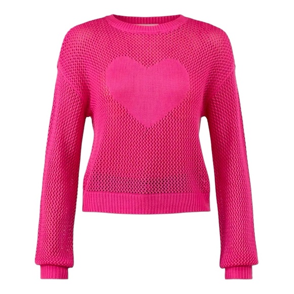 B flawless pink Heart Mesh Sweater - Picture 3 of 8